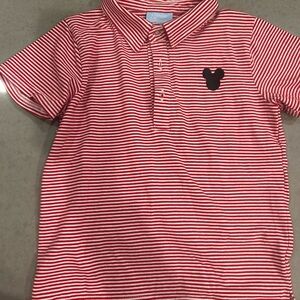 Boys 5T Red Striped “Mickey” Polo